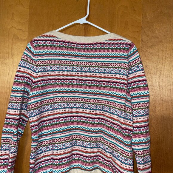 Talbots Fair Isle Multicolor Sweater LP Cotton Acrylic Nylon Blend - Picture 7 of 7